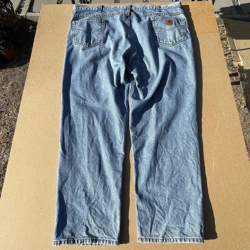 Carhartt B18 STW Traditional Fit Straight Jean Mens 46x30 Stone Wash Denim